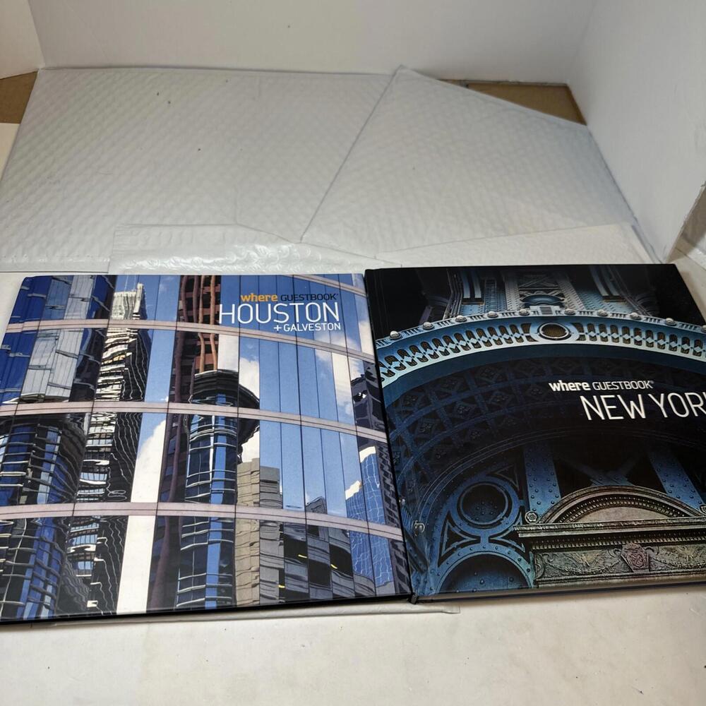 Where Guestbook Lot of 2 - New York & Houston + Galveston - Vintage Travel